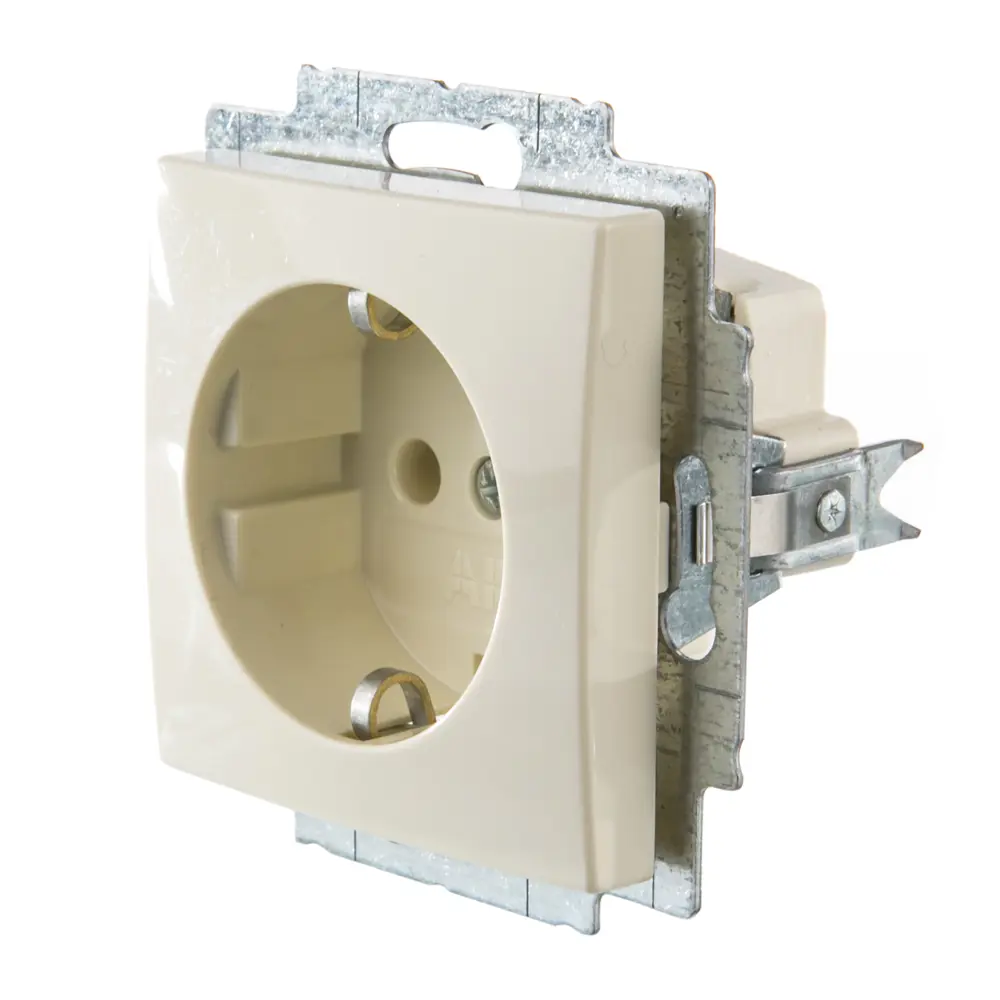 Розетка встраиваемая ABB Basic 55 с заземлением, цвет бежевый 13595824 STLM-2176845 - Вид №2