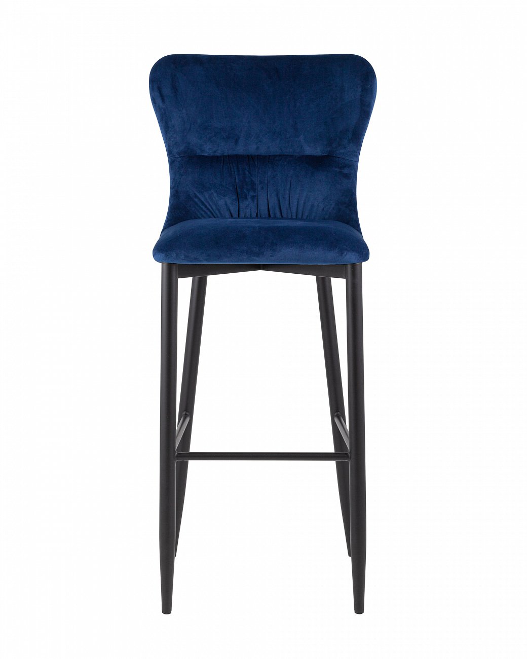 Полубарный стул с мягкой спинкой темно-синий с черными металлическими ножками "Лилиан" STOOL GROUP  00-3881786 Синий  - Вид №1