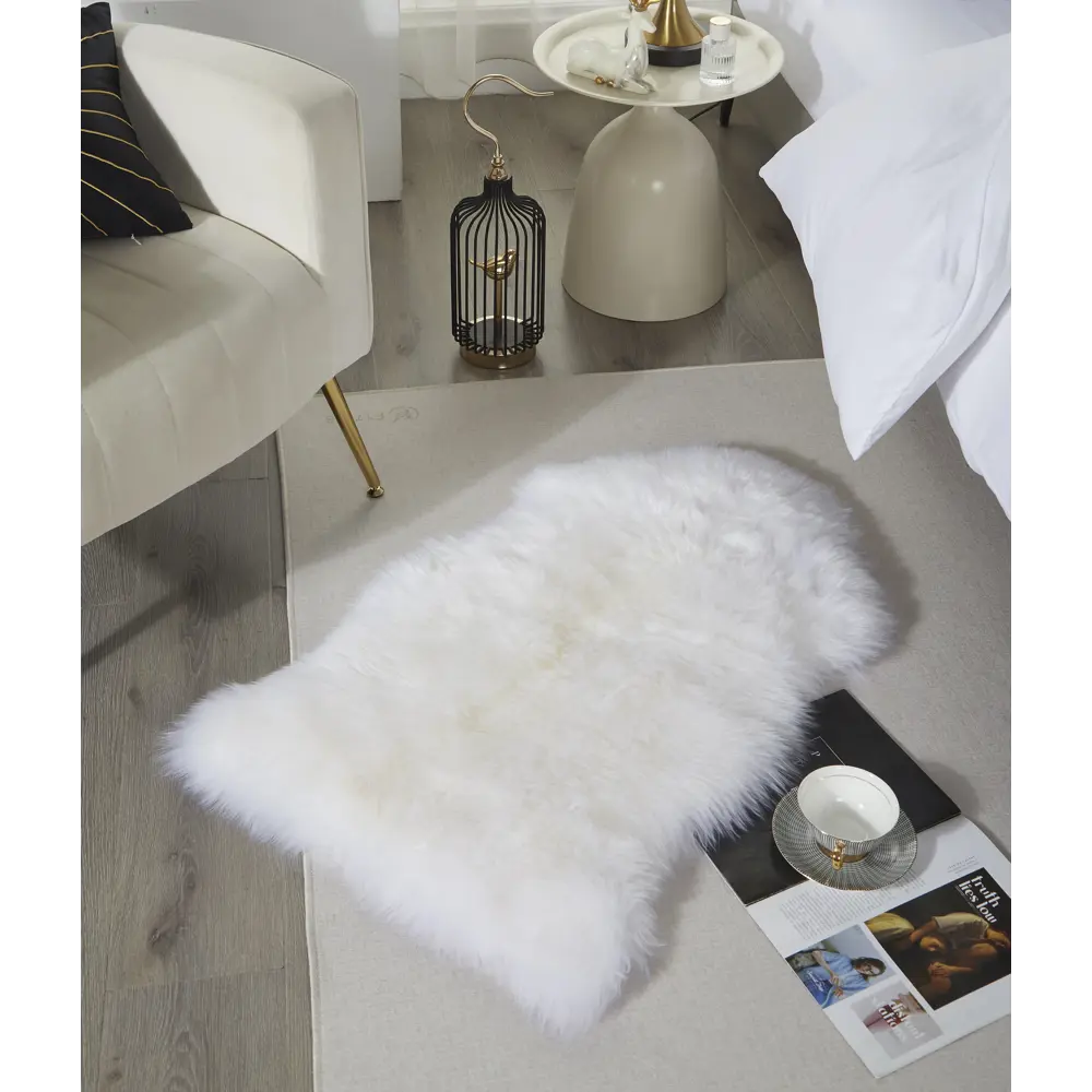 Шкура Овечья одинарная 50x80 см шерсть цвет белый Santreyd STLM-2197111 - Вид №4