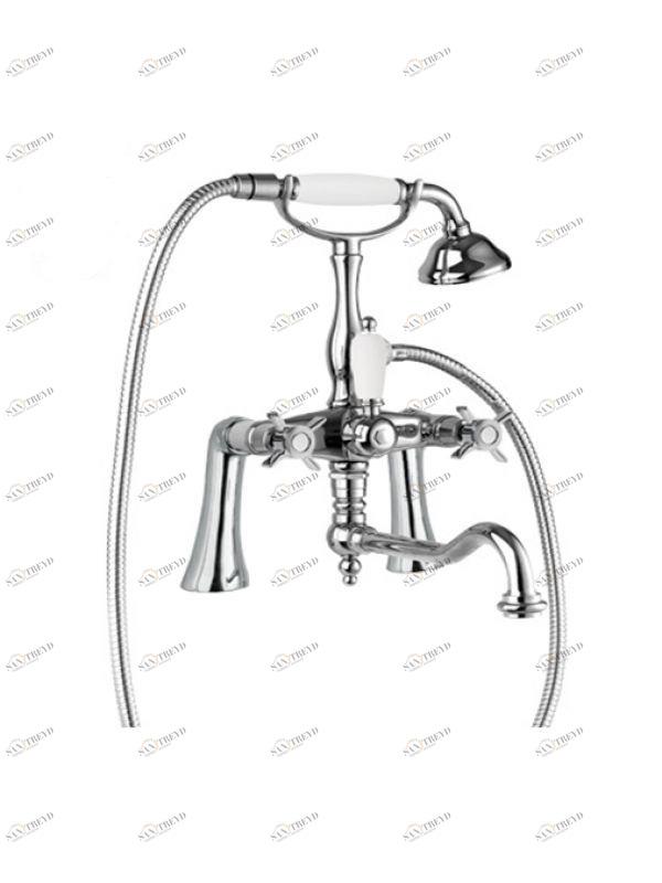 Смеситель на борт ванны с ручным душем, шлангом 150 см CEZARES LORD-PBV2-01-Bi