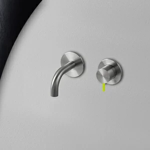 Смеситель для раковины сталь матовая с зеленой ручкой Toki Radomonte TKI17SCIL23