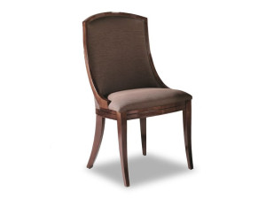 Стул из дерева и ткани без подлокотников