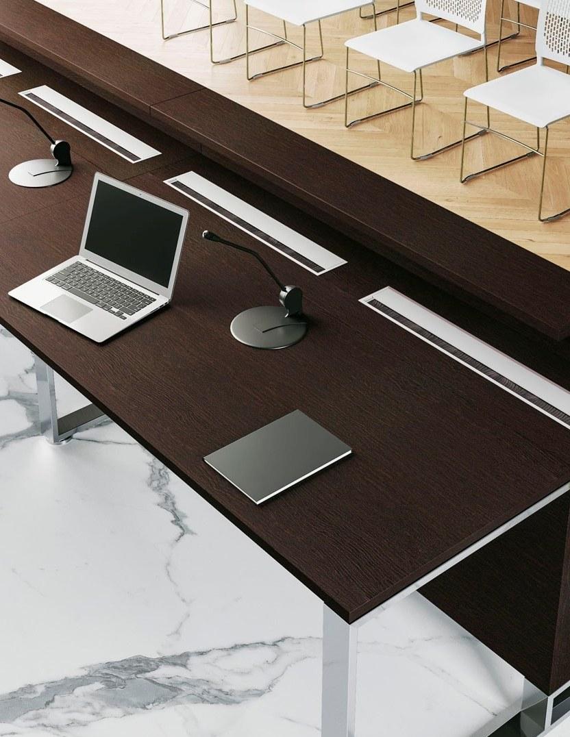 Las Mobili Прямоугольный деревянный стол для переговоров с системой управления кабелями I-meet sun-id-1401831 - Вид №2