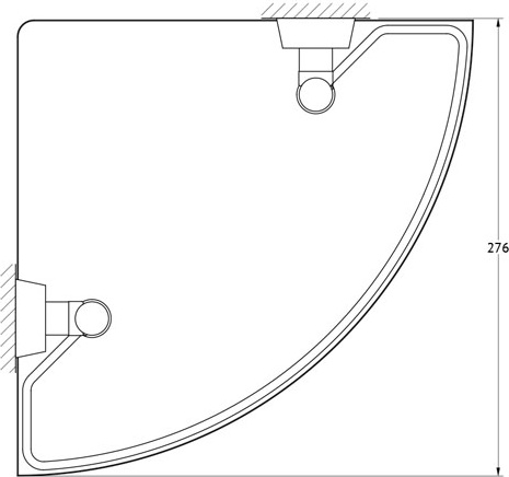 VIZ 072 Полка угловая 2-х ярусная 28 cm FBS Vizovice - Вид №1