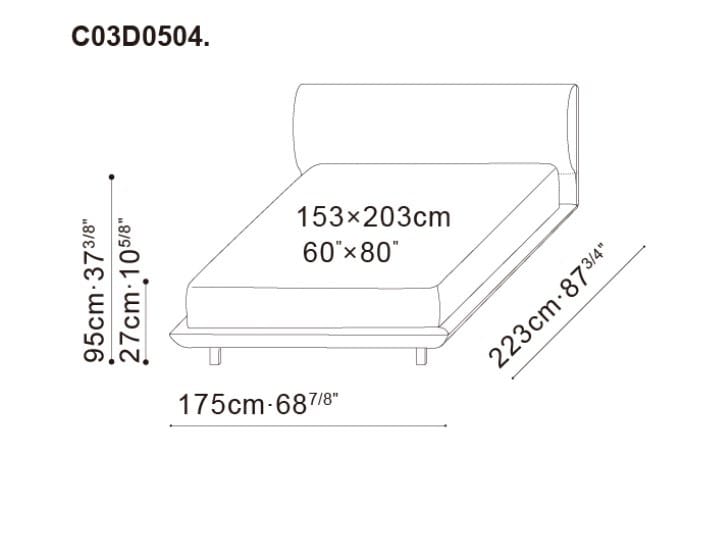 Тканевая кровать с мягким изголовьем CAMERICH ELAN ARCH-00008981 - Вид №3