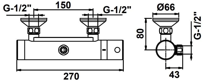 Бесконтактный смеситель Presto 9400 52358 термостатический для душа (снят с производства) 52358.0 - Вид №1