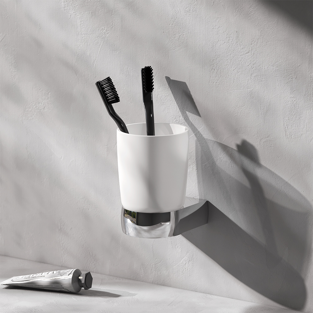 A3034300 Стеклянный стакан с настенным держателем хром шт AM.PM Sensation