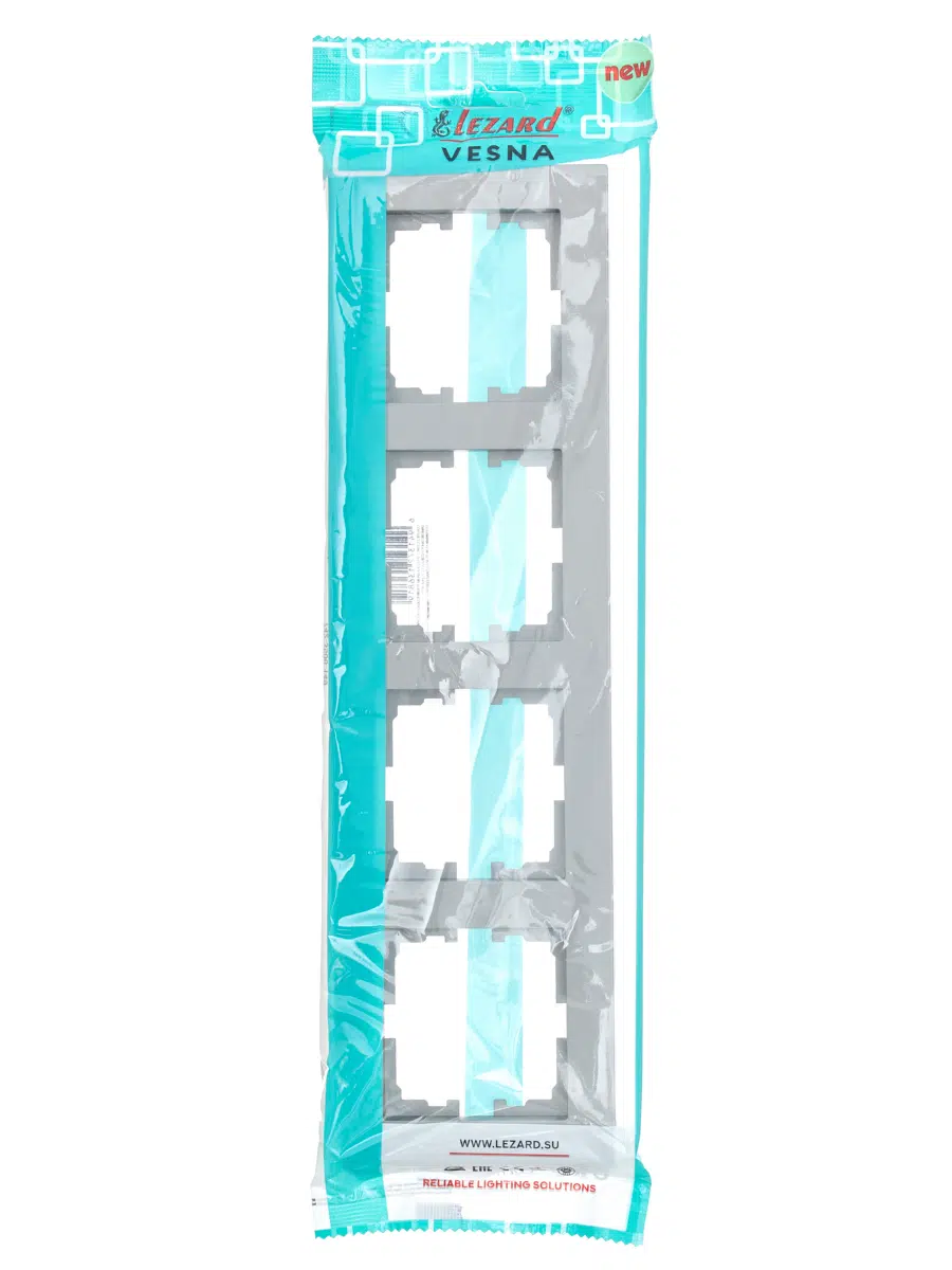 VESNA Рамка 4-ая горизонтальная без вст платина LEZARD 742-3500-149 - Вид №4