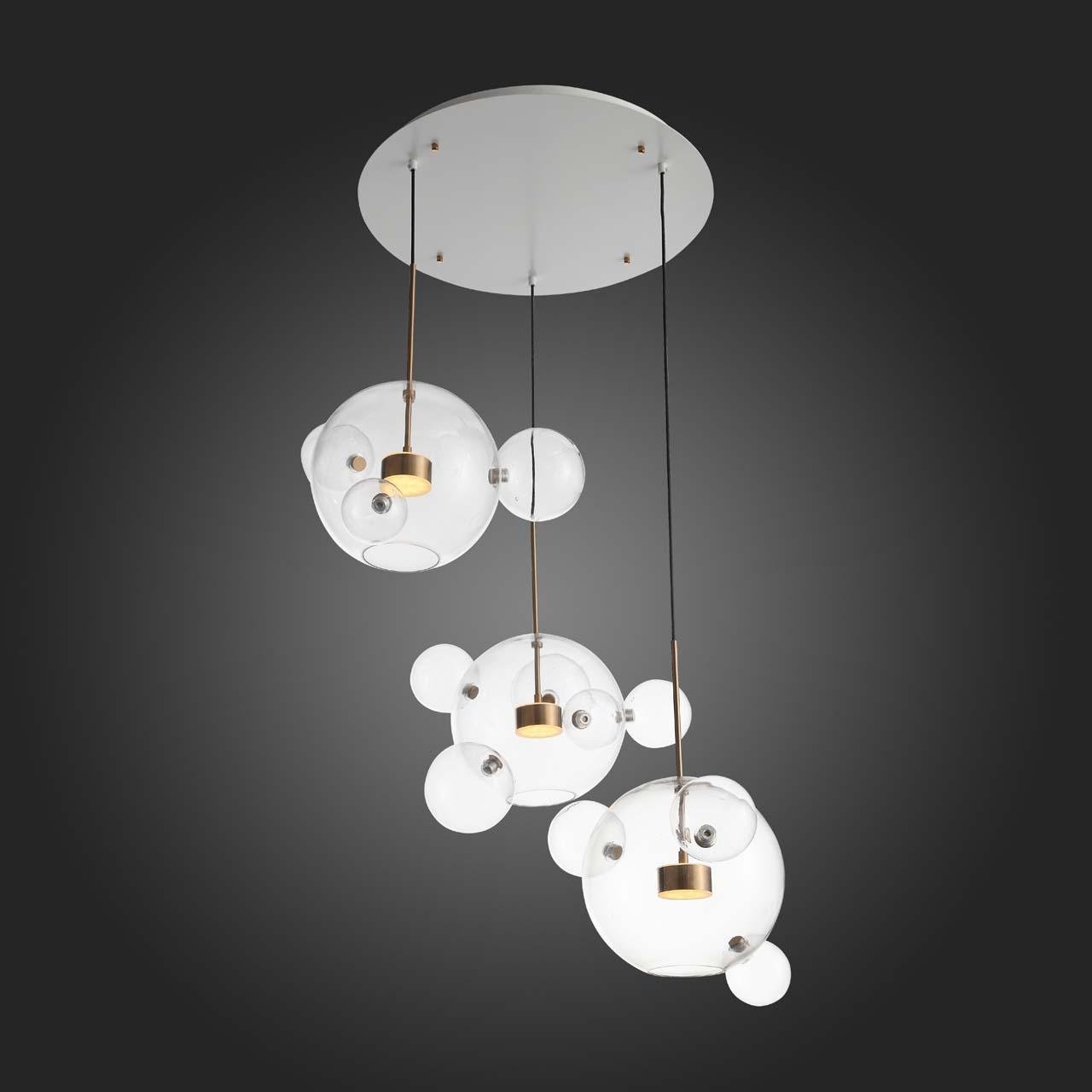 Подвесной светильник белый с 3 плафонами ST Luce Bopone SL1133.203.03 ST LUCE ДИЗАЙНЕРСКИЕ, BOPONE 00-3890196 Белый  - Вид №2