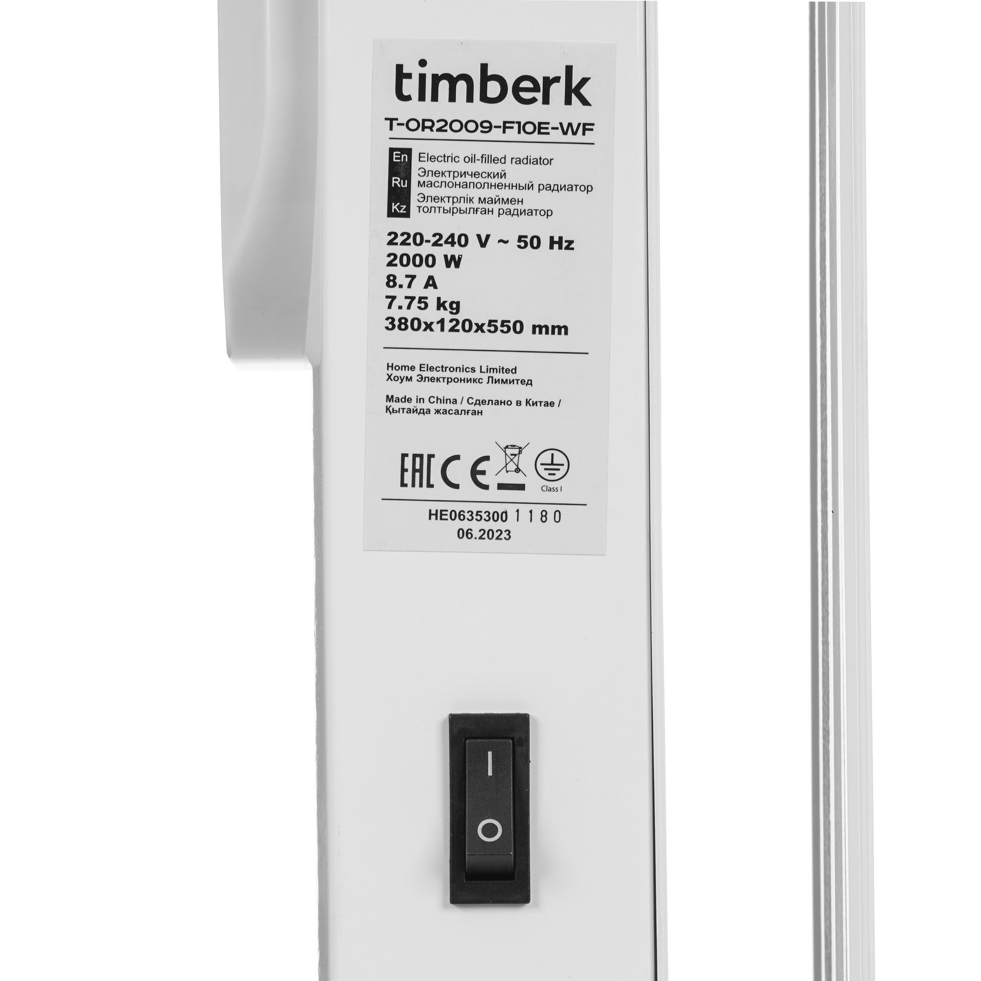 9109525 Масляный обогреватель Timberk T-OR2009-F10E-WF белый STDN-0036637 - Вид №4