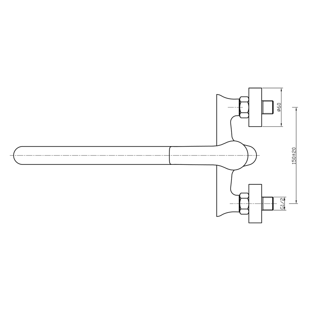 Смеситель для ванны Raiber R0061 однорычажный R0061 Santreyd  - Вид №2