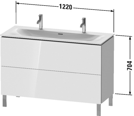 LC659907979 Тумбочка напольная L-Cube #LC6599 1220 x 481 мм Орех натуральный, декор Duravit - Вид №1
