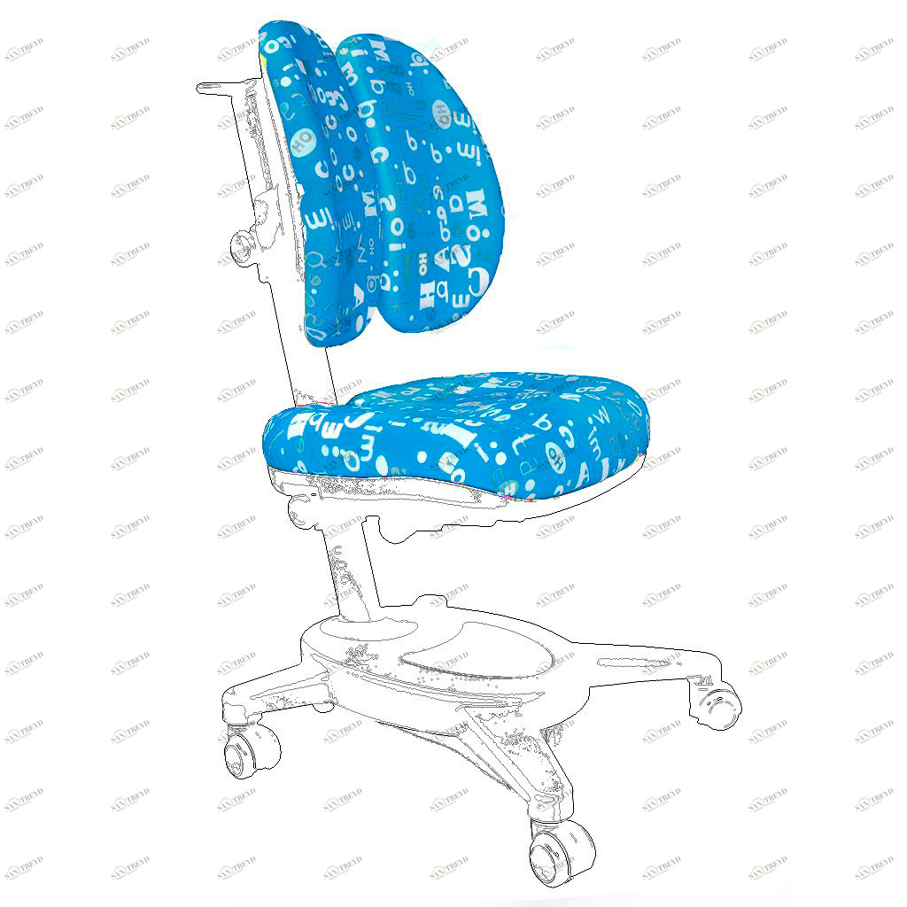 Чехол для кресла Y-115 голубой с буквами MEALUX  336215 Голубой Santreyd 