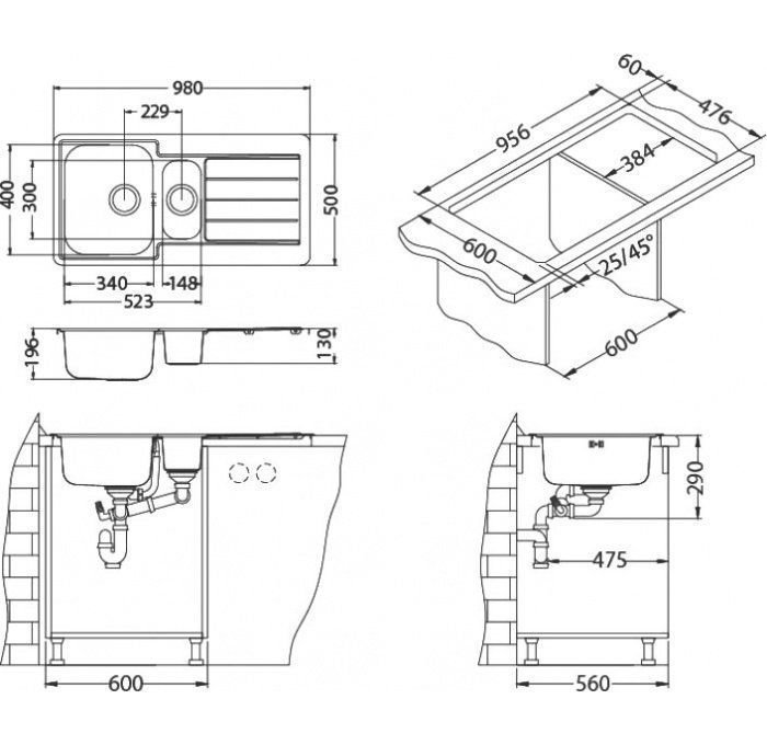 Мойка Alveus Line maxim 10 1089610 - Вид №2