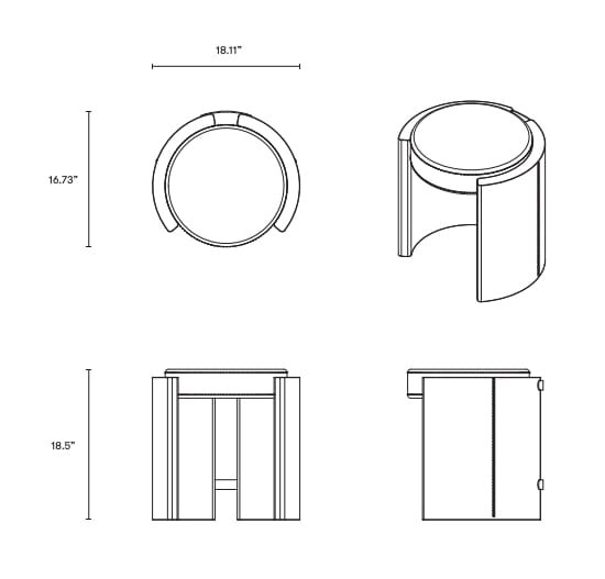 Кожаный мягкий стул Articolo Studios CUFF ARCH-00110001 - Вид №3
