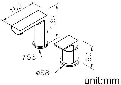 JUSTIME Смеситель для раковины на 2 отверстия из хромированной латуни Arch 6790-x0-81cp - Вид №1