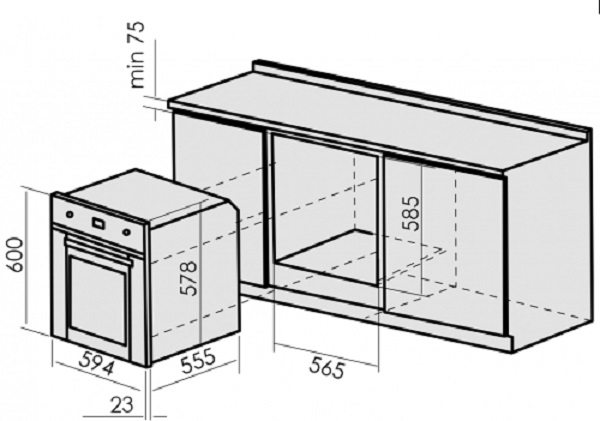 8167762 Электрический духовой шкаф MBS DE-604 серебристый STDN-0109668 - Вид №5