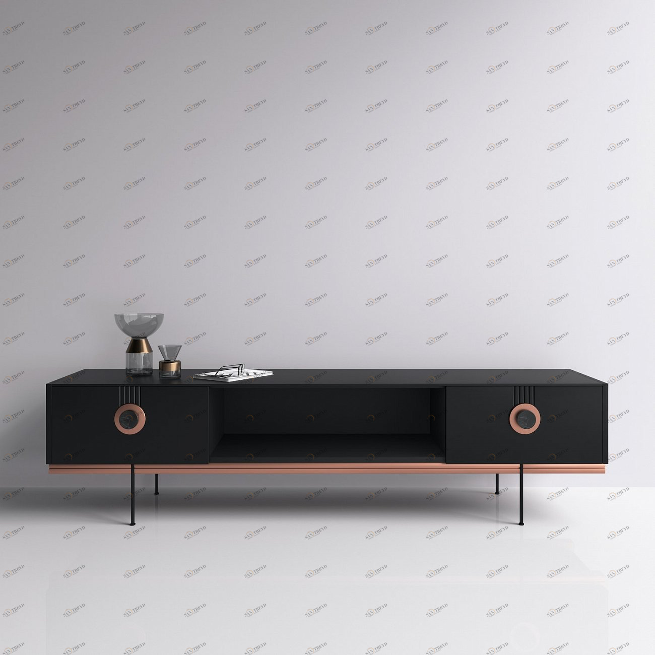 Тумба под телевизор черная Lago BRAGIN DESIGN LIVING 00-3974650 Черный