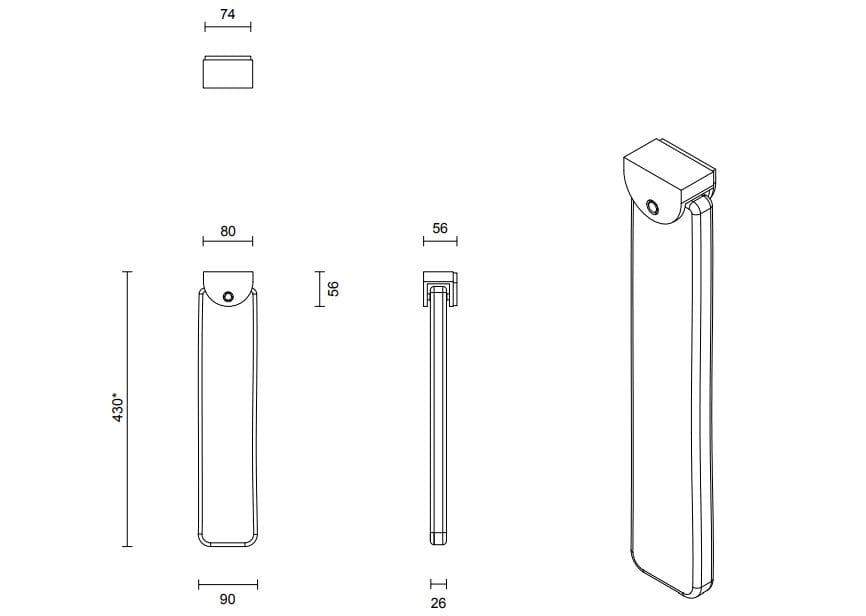 Стеклянный светодиодный настенный светильник Articolo Studios SLAB ARCH-00086971 - Вид №5