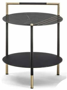 Frigerio Salotti Круглый высокий столик с журнальной полкой Kevin