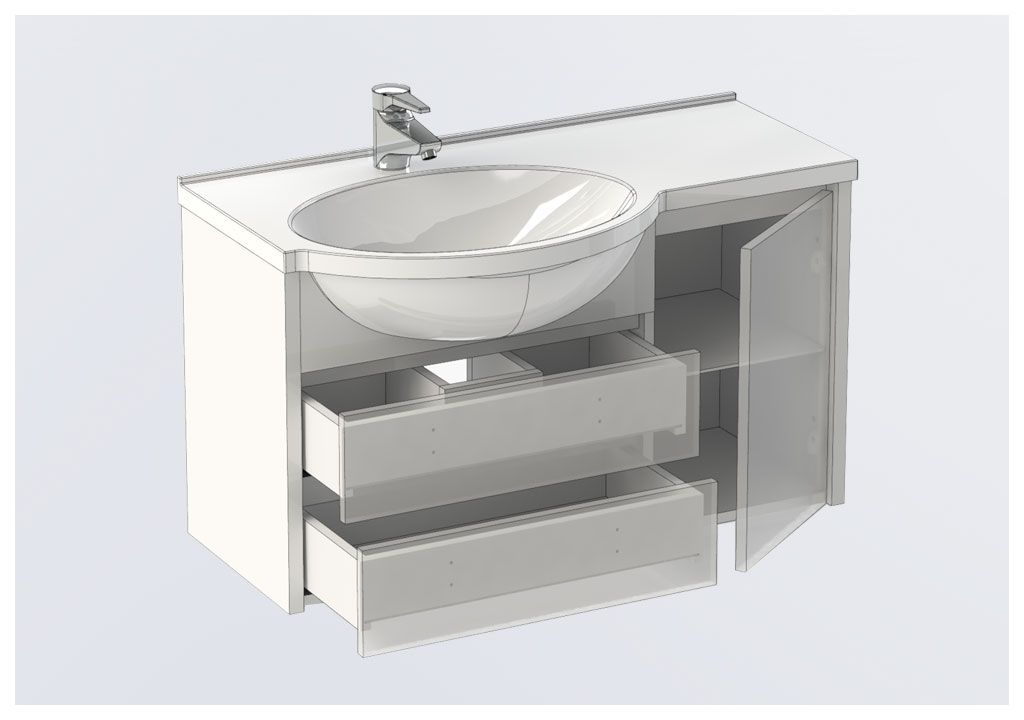 Тумба под раковину Aquanet Лайн 90 L белый sun-id-275376 - Вид №4