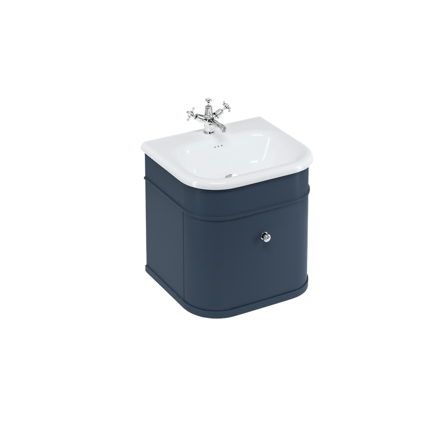 Burlington Chalfont Chalfont 550mm одинарный ящик - синий с хромированными ножками CH55B-CHLEGCHR  - Вид №4