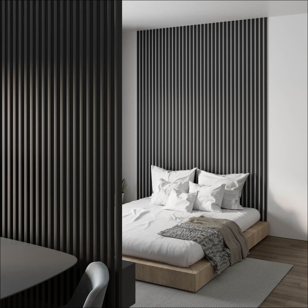 Интерьерная рейка МДФ STELLA Милана Black Edition 20*30*2700 (уп.8 шт.) Standart STSR-820 - Вид №6