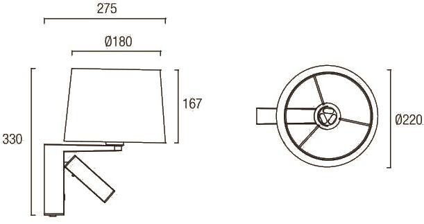 Grok Регулируемый настенный светильник из алюминия Hall sun-id-1497911 - Вид №6