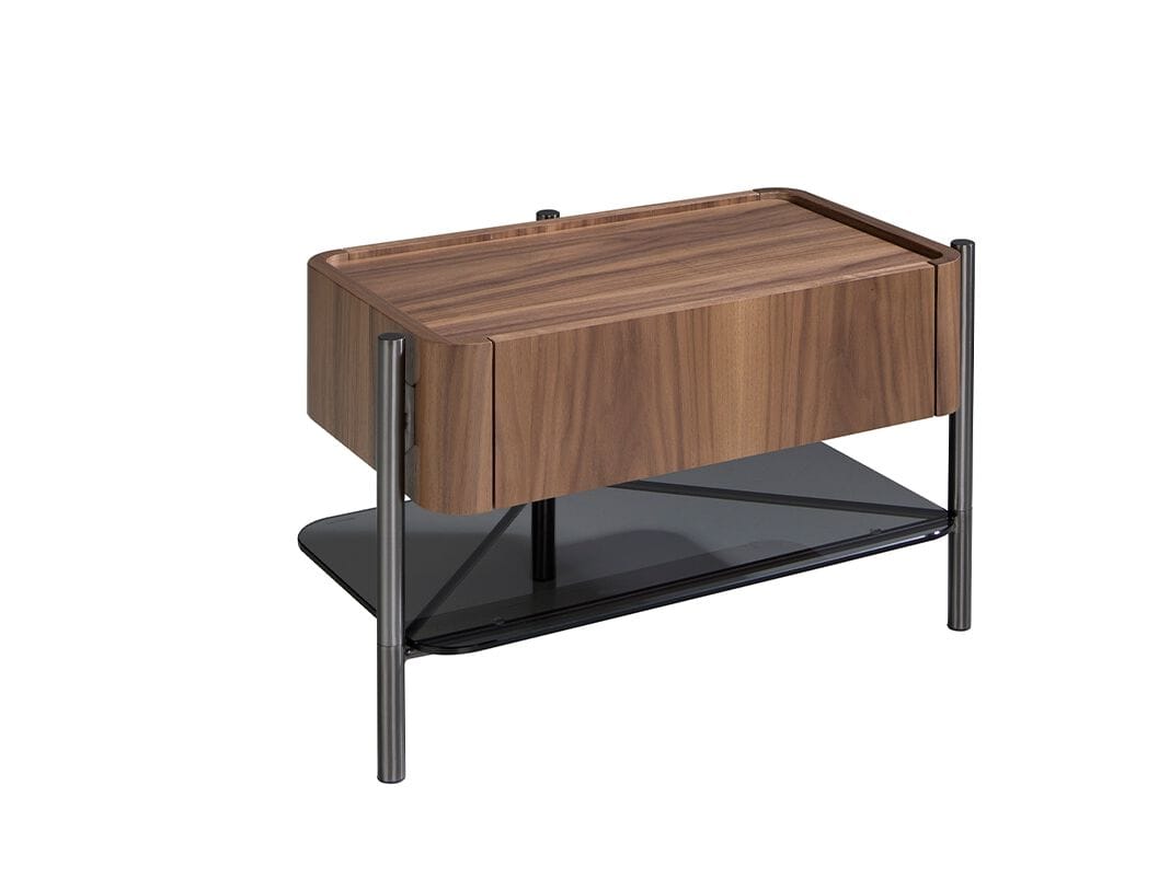 Прямоугольная прикроватная тумбочка из орехового дерева с ящиками Angel Cerda Nature Life ARCH-00151518