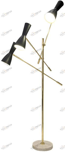 Il Bronzetto Торшер из латуни с гибким кронштейном Wormhole Wor03