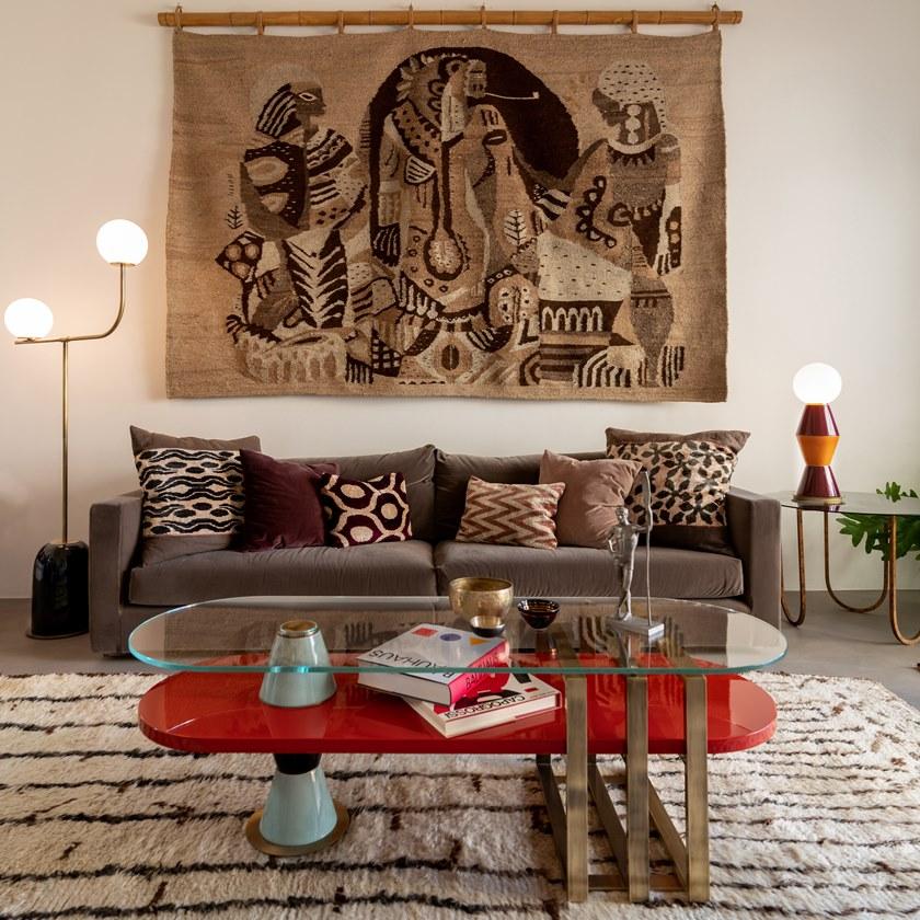 MARIONI Низкий лакированный журнальный столик из дерева Palm 02960 - Вид №7