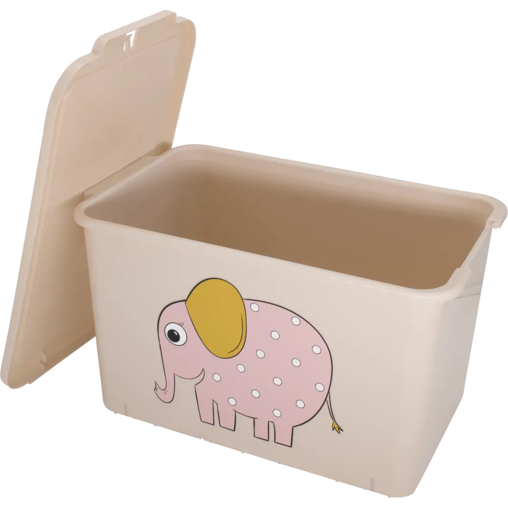 Контейнер Honey Animals Слон 39.5x24.1x23.1 см 15 л полипропилен цвет пудра Santreyd STLM-2173240 - Вид №6