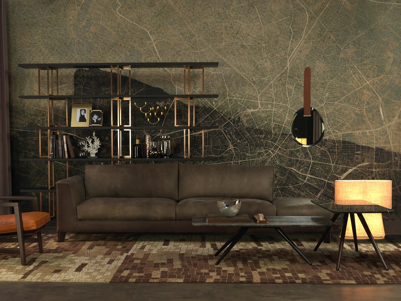 3-местный кожаный диван Borzalino статус-кво ARCH-00034586 - Вид №4