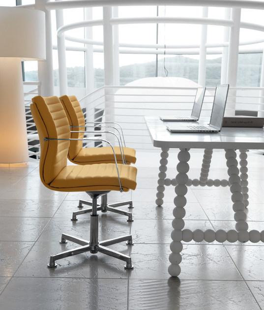 Quinti Sedute Офисное кресло в коже с 4-мя спицами и подлокотниками Aurora sun-id-1488352 - Вид №2