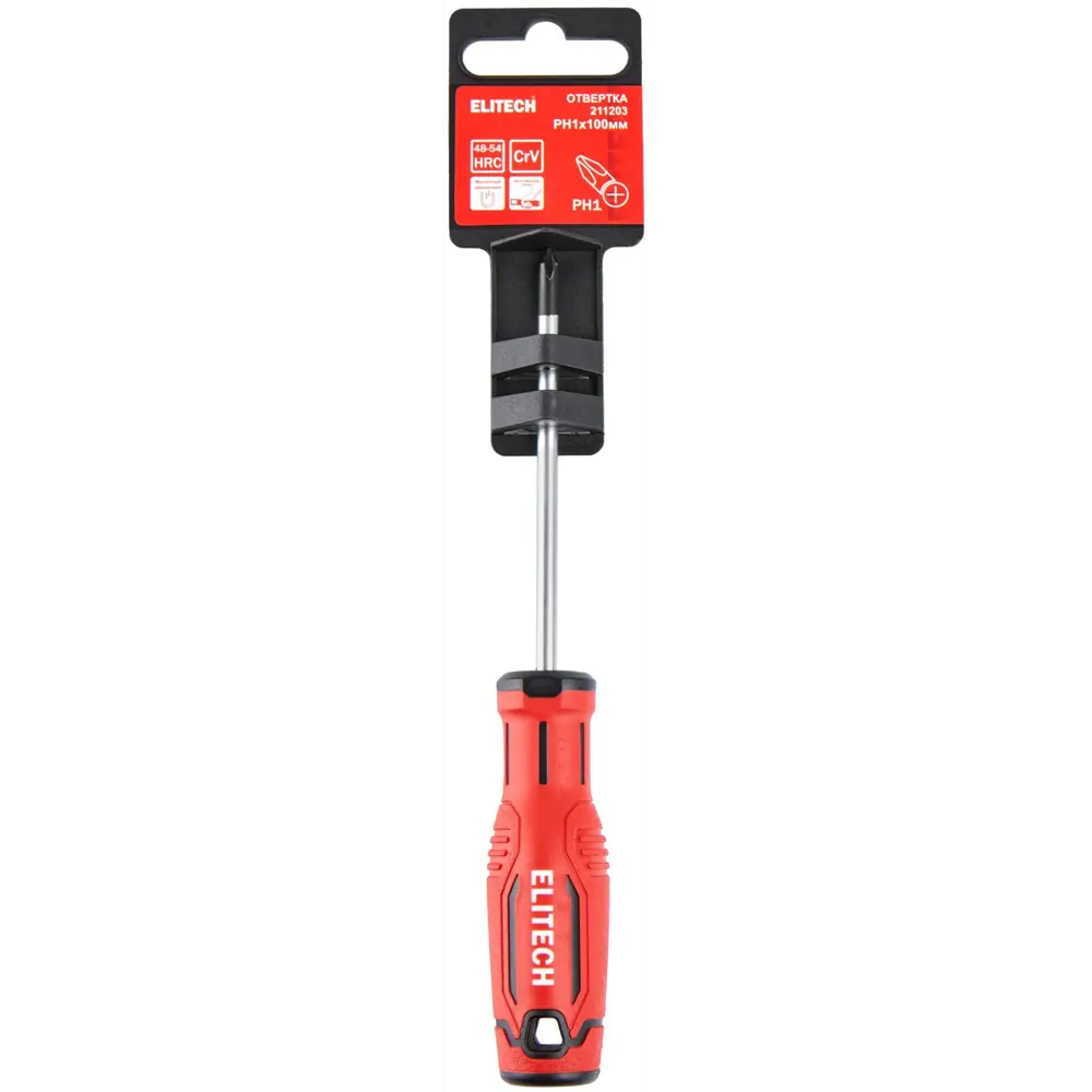 Отвертка крестовая Elitech PH1x100 мм с магнитным наконечником 89407123 STLM-1578625 - Вид №5