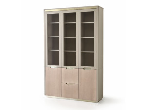 Деревянный книжный шкаф с дверцами