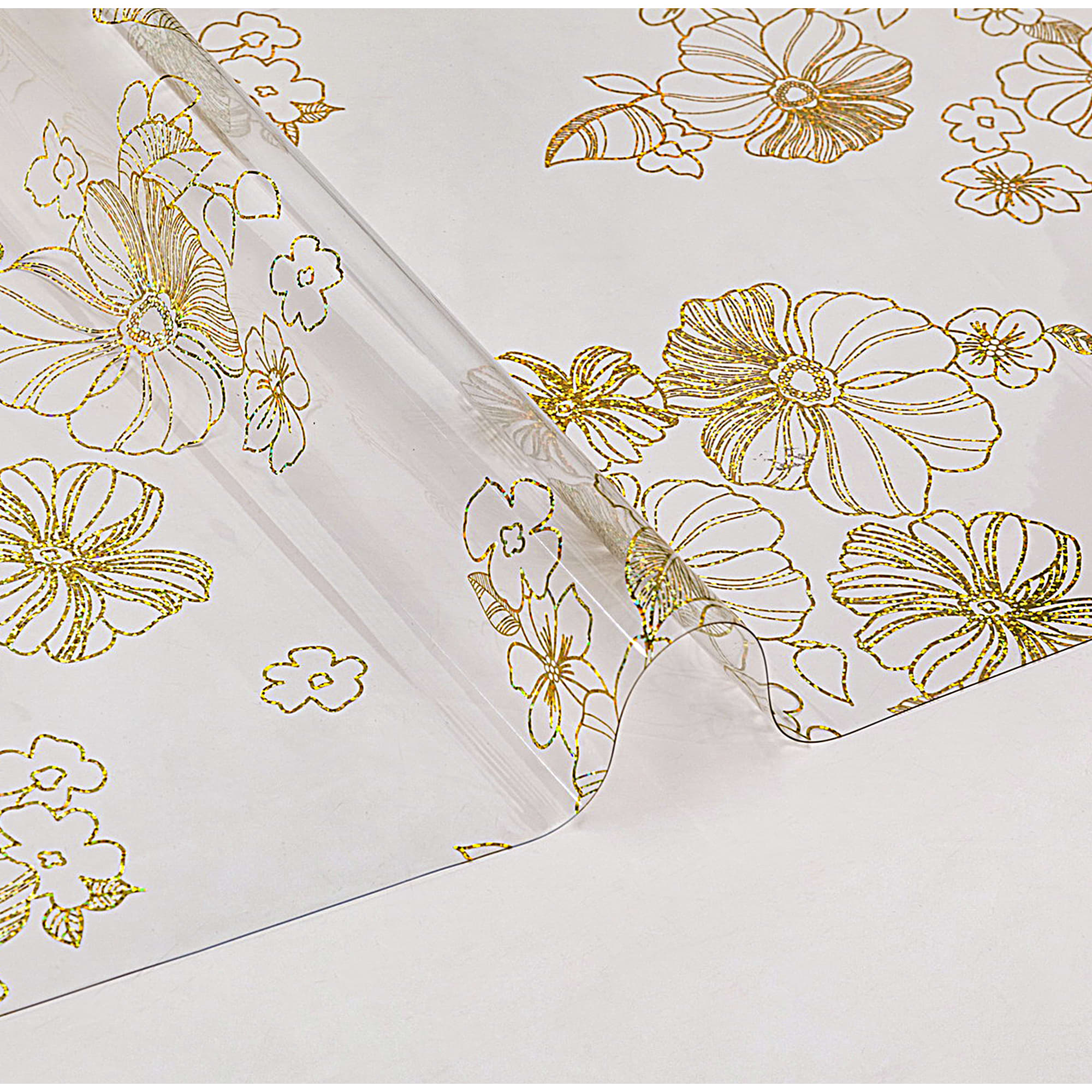 84573262 Скатерть « Цветы», прямоугольная, 80x120 см, цвет золотой Жидкое стекло Santreyd 