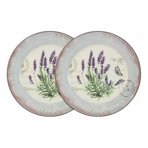 Тарелки фарфоровые обеденные 2 шт бело-лавандовые "Лаванда" ANNA LAFARG LF CERAMICS ЛАВАНДА 00-3946479 Белый;фиолетовый