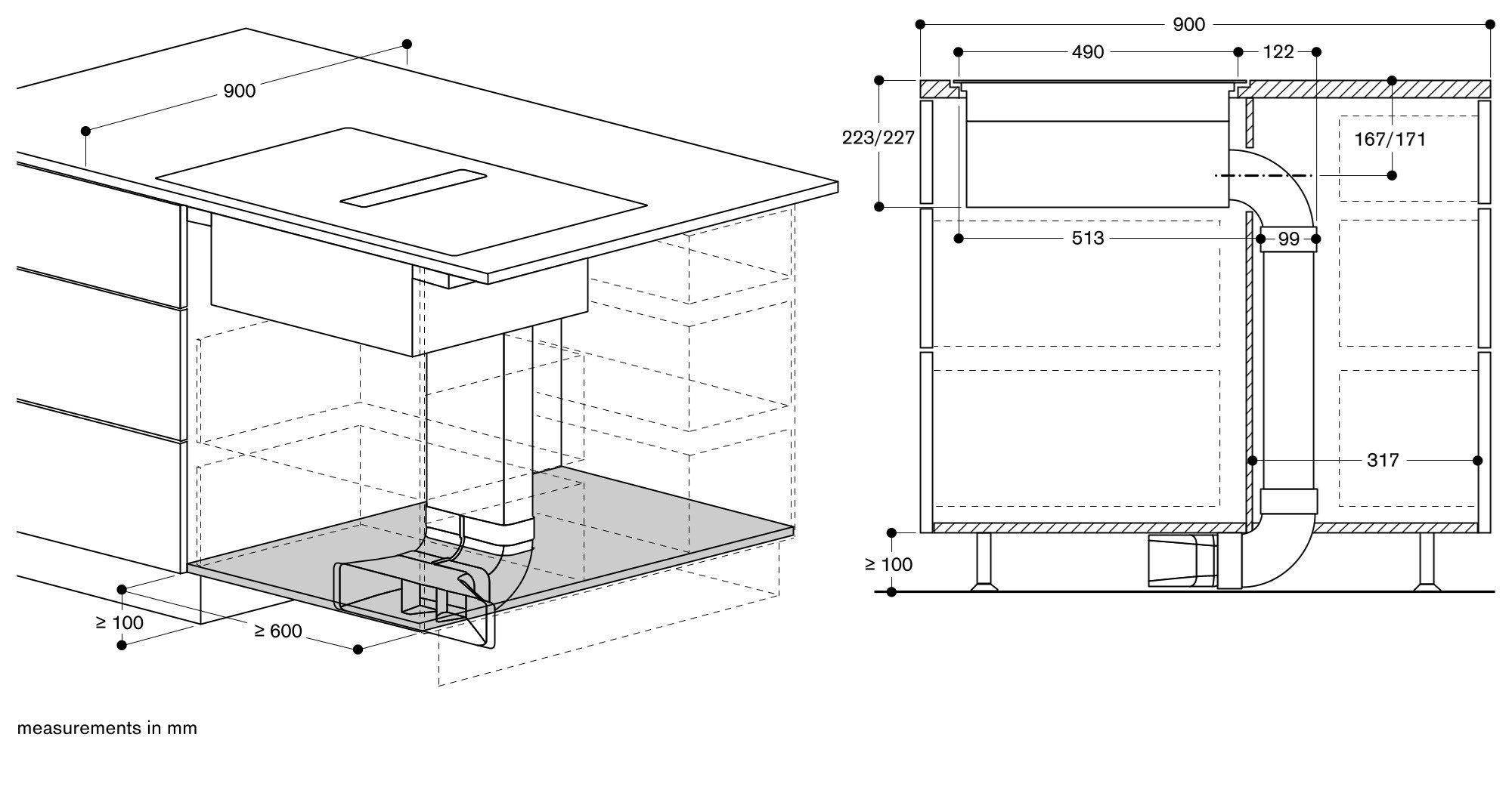 Индукционная плита со встроенной вытяжкой класса А GAGGENAU серия 400 ARCH-00034406 - Вид №6