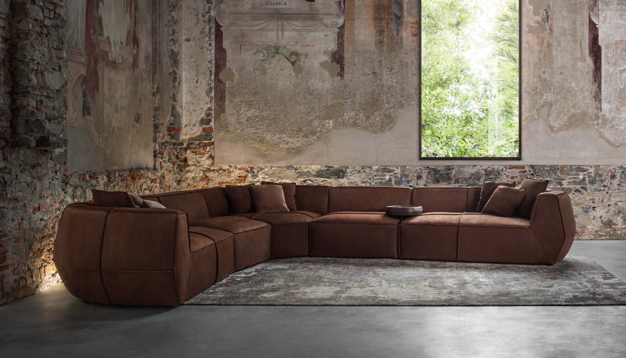 Кожаный изогнутый диван GHIDINI1961 Infinito ARCH-00089399 - Вид №9