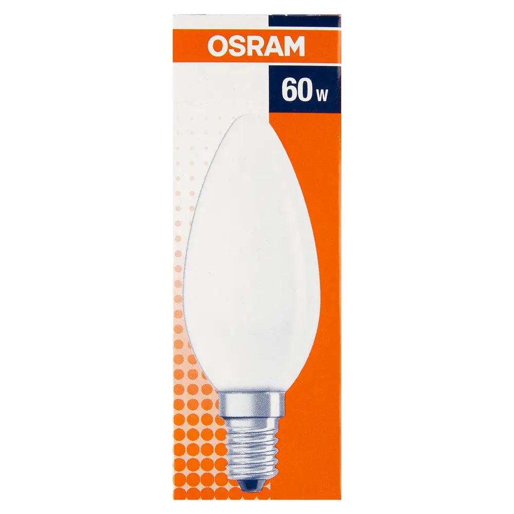 Лампа накаливания Osram E14 230 В 60 Вт свеча матовая 3 м2 свет тёплый белый STLM-2188640 - Вид №2
