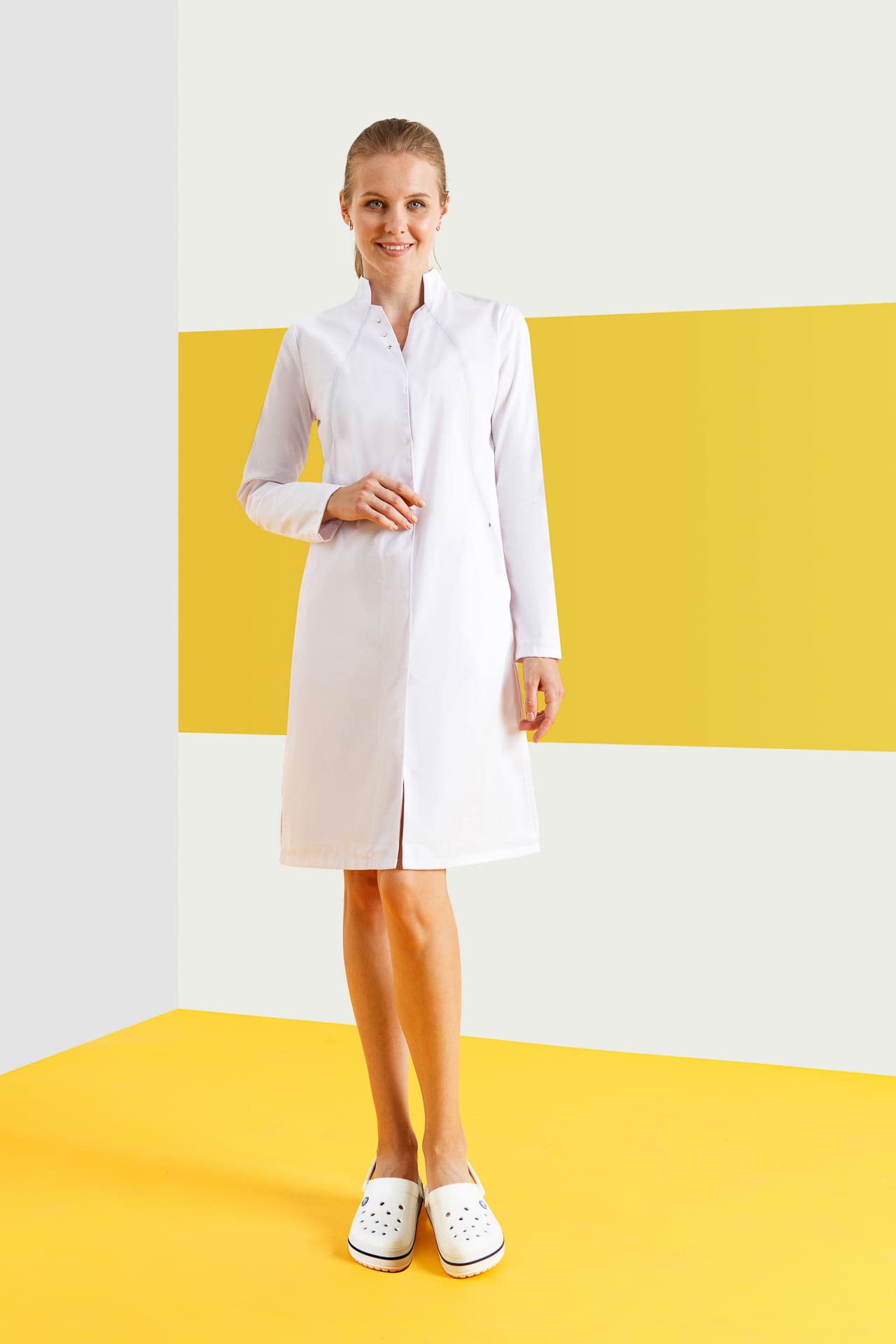 4957331 Халат "Элегант" белый  Медицинская одежда  размер 42 Спецодежда  - Вид №2