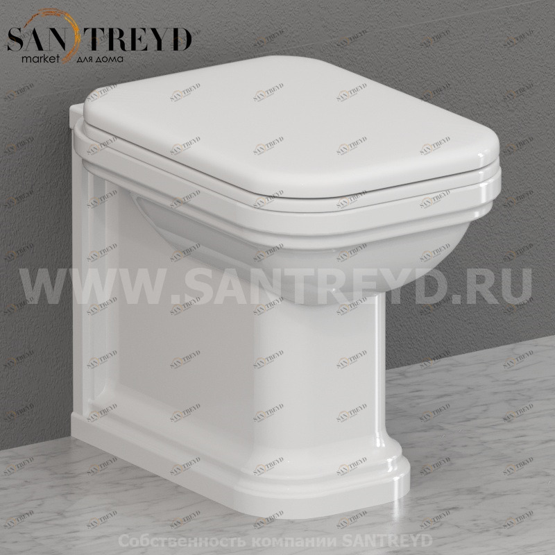 411801 Приставной унитаз напольный Белый Kerasan Waldorf Италия