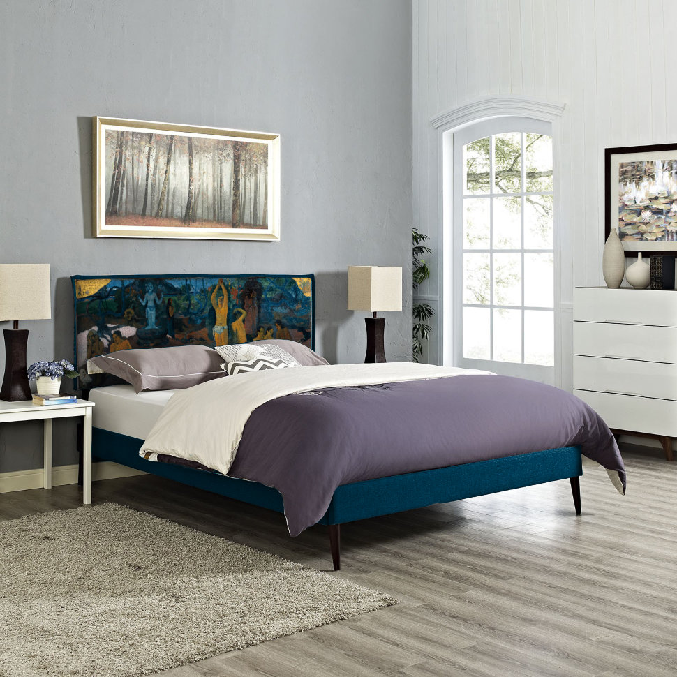 Кровать полутораспальная 140х190 синяя Orleans ICON DESIGNE ДИЗАЙНЕРСКИЕ 096842 Разноцветный;синий  - Вид №4