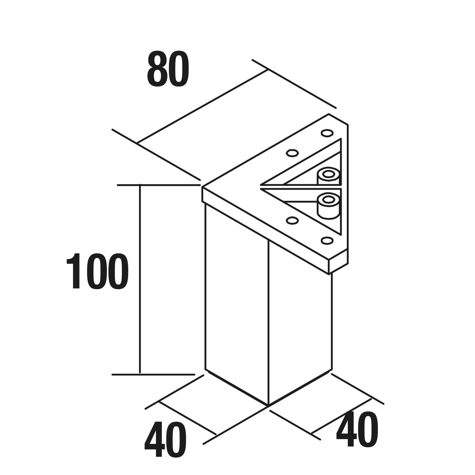 83819 SALGAR Комплект из 4 ножек GLOSS CHROME Высота 100 мм  - Вид №1