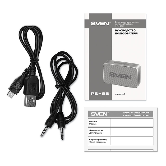 SV-018498 ps-85, черный, акустическая система (1.0, мощность 5 вт (rms), bluetooth, fm-тюнер, usb, microsd, встроенный аккумулятор) Sven Santreyd  - Вид №5