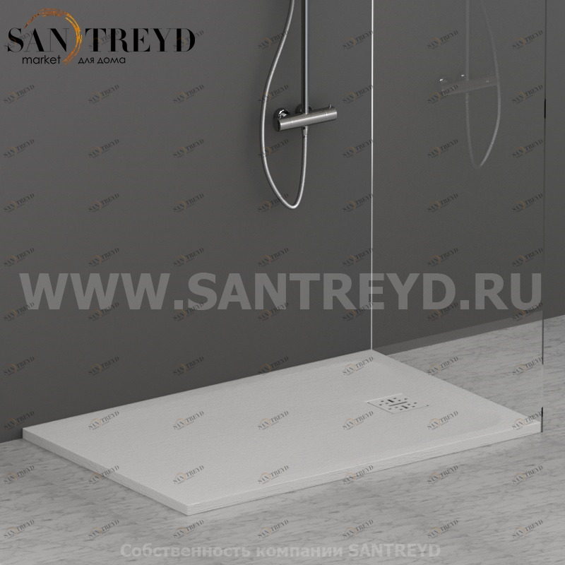 DR12080501 Душевой поддон 120х80 см цвет Белый бархат Globo DOCCIASMART Италия Ceramica Globo