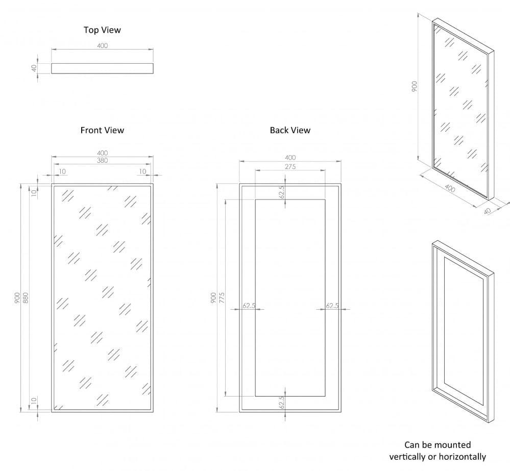 Прямоугольное металлическое зеркало с рамой стены LUSSO Moode ARCH-00087635 - Вид №10