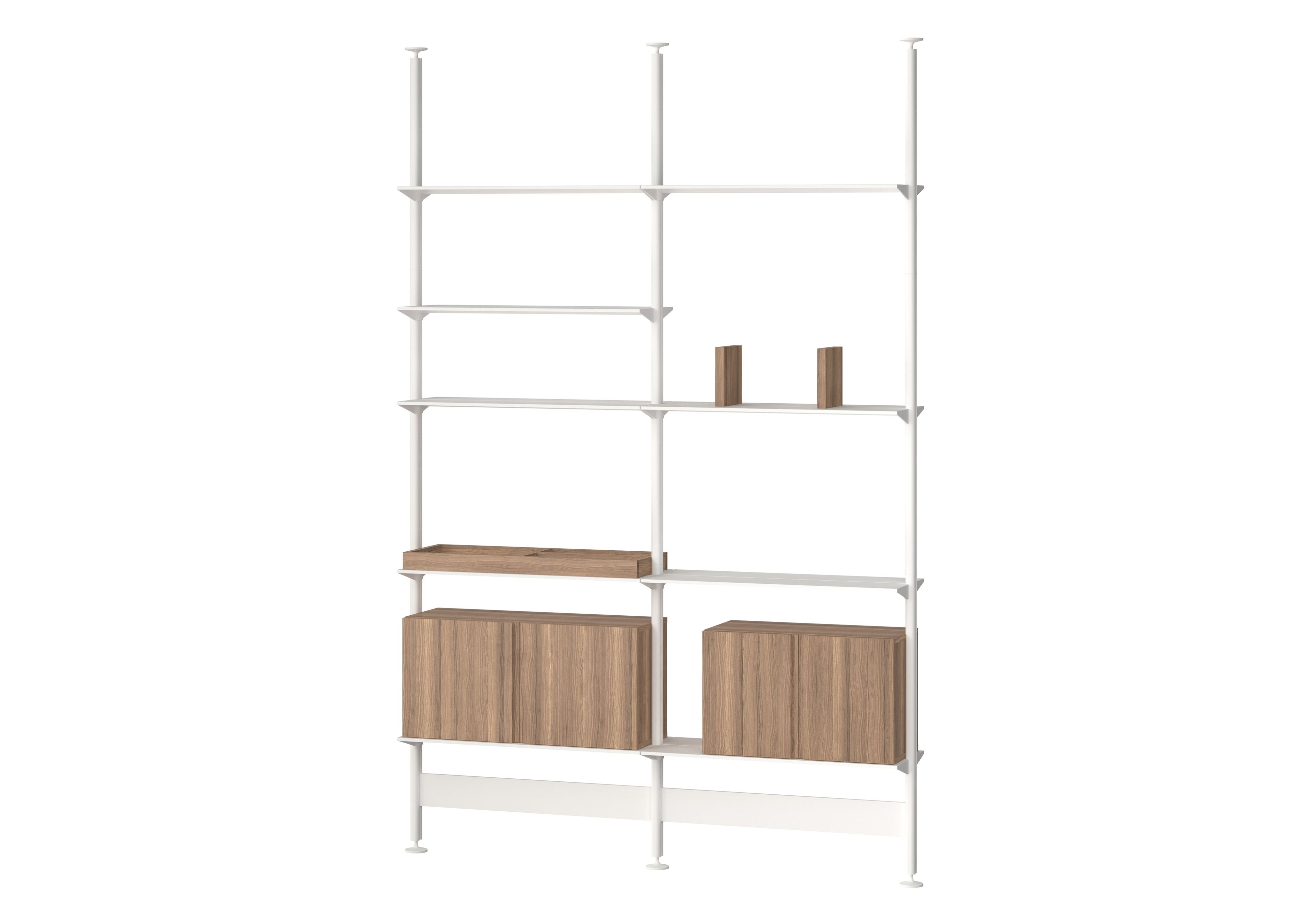 Книжный шкаф из алюминия и дерева с креплением пол-потолок String Furniture Pira ARCH-00102553 - Вид №2