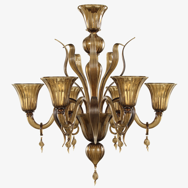 4183 ORIGINALMURANOGLASS Люстра Ворон - Топаз - муранское стекло OMG  см CLASSICO - Вид №1